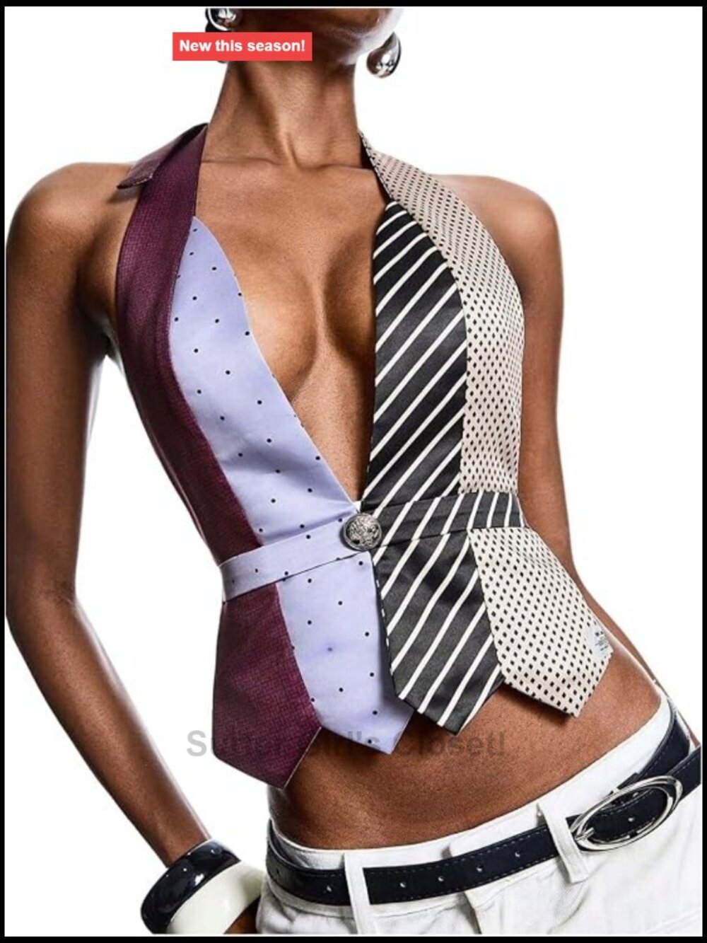 Halter Top Backless Deep V Neck Y2K Crop Sleeveless